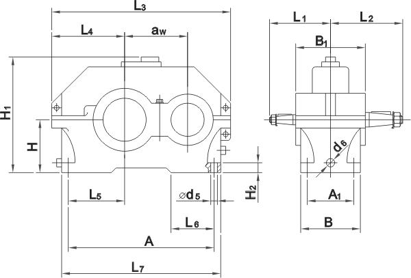 Габаритные и присоединительные размеры ЦУ100 - ЦУ250